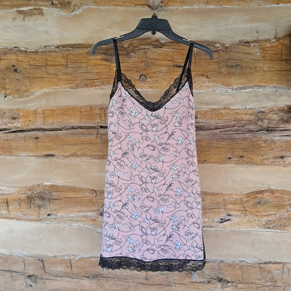 Lady Reiner Cowgirl Couture Pink & Black Equestrian Theme Nightgown Size Small - Picture 1 of 7